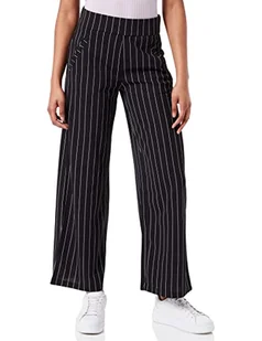JdY Jdylouisville Catia Wide Pant JRS Noos spodnie damskie, Czarne/paski: cloud dancer pinstripes, (XS) W / 34L - Spodnie damskie - miniaturka - grafika 1