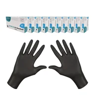 Rękawiczki jednorazowe - Rękawiczki nitrylowe czarne M Master Glove Nitrile PF Standard Black 100szt karton 10op - miniaturka - grafika 1