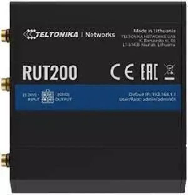 Teltonika LTE Cat 4 Router RUT200 802.11n 10/100 Mbit/s Ethernet LAN RJ-45 ports 2 Mesh Support No MU-MiMO No No mobile broadband RUT200040000