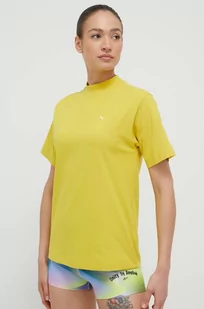 Puma t-shirt bawełniany kolor żółty - Koszulki sportowe damskie - miniaturka - grafika 1
