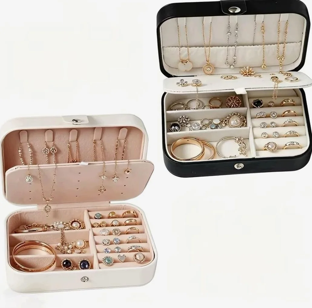 PUDEŁKO NA BIŻUTERIĘ 2SZT 16X11X5CM PRZENOŚNY ORGANIZER PODRÓŻNY ETUI