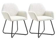 Krzesła - Zestaw 2 kremowych krzeseł z metalowym stelażem jasny beż połysk A2-S11 - miniaturka - grafika 1