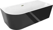 Wanny - Mexen Mia wanna wolnostojąca narożna prawa 150 x 75 cm, biała/czarna, przelew złoty - 52691507575P-50 - miniaturka - grafika 1