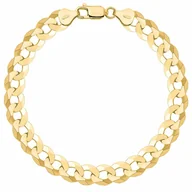 Bransolety męskie - OPRAVA POZŁACANA SREBRNA BRANSOLETKA PANCERKA 925 585 - 8,5MM MĘSKA 22cm - miniaturka - grafika 1