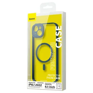Zestaw ochronny Baseus Frame przeźroczyste etui magnetyczne i szkło hartowane do iPhone 14 (niebieski) - Etui i futerały do telefonów - miniaturka - grafika 6