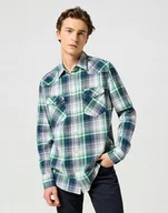 Koszule męskie - WRANGLER WESTERN SHIRT GREEN BLUE 112357242 XL - miniaturka - grafika 1