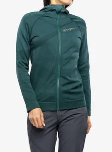 Bluza z kapturem damska Brubeck Thermo Wool by Pustelnik - green - Bluzy sportowe damskie - miniaturka - grafika 1