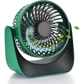 Wentylatory - Wentylator biurkowy, przenośny wentylator biurkowy, cichy wentylator, regulowany w zakresie 360°, odpowiedni do domu lub biura, w podróży, zielony - miniaturka - grafika 1