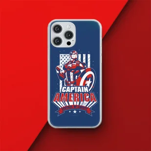 Etui Kapitan Ameryka 018 Marvel Nadruk pełny Granatowy Producent: Xiaomi, Model: REDMI 10C - Etui i futerały do telefonów - miniaturka - grafika 1