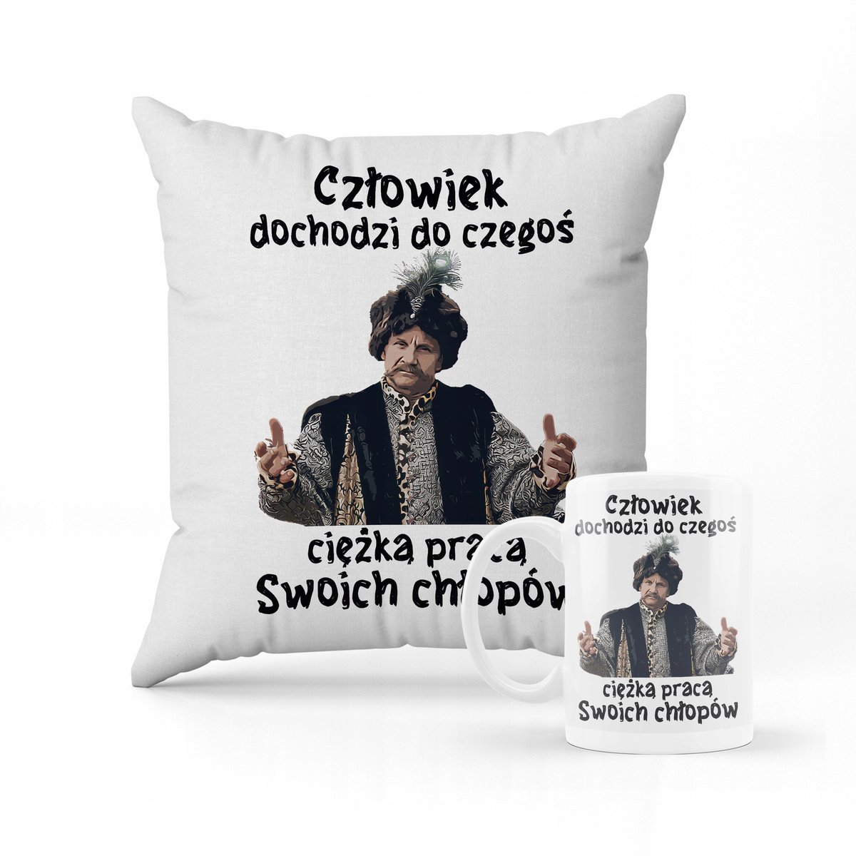 ZESTAW PODUSZKA + KUBEK Prezent Chłopi Film Cytat Dla Chłopaka + IMIĘ