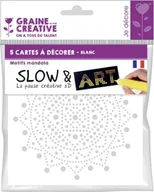 Zabawki kreatywne - Graine Creative 5 obrazków mal. kropkami Mandale białe - miniaturka - grafika 1