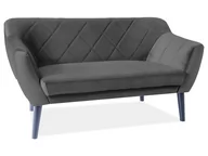 Sofy i kanapy - Signal Sofa pikowana KARO 2 VELVET w kolorze czarnym tap. BLUVEL 19, drewniane nogi - miniaturka - grafika 1