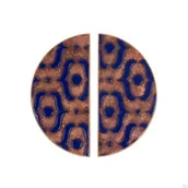 Zawiasy, okucia i inne akcesoria - Gałka meblowa Pattern Półokrągła 100 Dębowa Emaliowana Ultramaryna - Olej Bezbarwny Połysk Komplet 2szt. - miniaturka - grafika 1