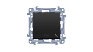 Simon 10 Łącznik schodowy z podświetleniem LED (moduł) 10AX, 250V, zaciski śrubowe czarny mat CW6L.01/49 - Wyłączniki światła i elektryczne - miniaturka - grafika 1
