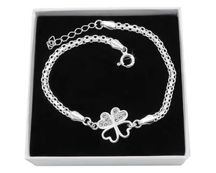 Bransoletka srebrna 925 bismark koniczynka+ pudełko - Bransoletki - miniaturka - grafika 1