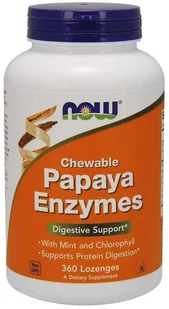 Now Foods NOW Chewable Papaya Enzymes 360tabs - Witaminy i minerały dla sportowców - miniaturka - grafika 2