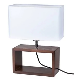 Britop Abażurowa  stołowa CADRE 7722976 prostokątna LAMPA skandynawska na biurko biała orzech 7722976 - Lampy stojące - miniaturka - grafika 1