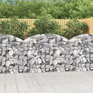 VIDAXL Łukowaty kosz gabionowy 150x30x100/120 cm, galwanizowane żelazo - Ogrodzenia - miniaturka - grafika 2