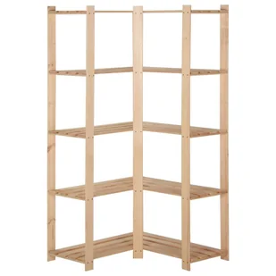 Regał narożny z 5 półkami, 82,5x82,5x170 cm, lita sosna - Szafy i regały magazynowe - miniaturka - grafika 3