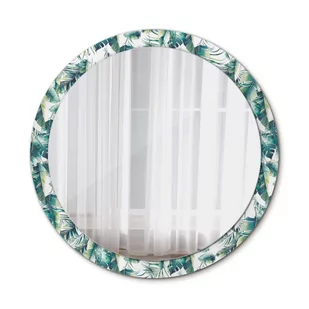 Nowoczesne Lustro Okrągłe Czarno-białe pióra 100cm - Lustra - miniaturka - grafika 1