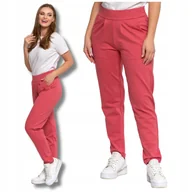 Spodnie damskie - SPODNIE DRESOWE DAMSKIE MORAJ z Prostą Nogawką Różowe Klasyczne Gładkie S - miniaturka - grafika 1