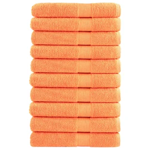 vidaXL Ręczniki premium SOLUND 10 szt. pomarańczowe 100x200 cm - Ręczniki - miniaturka - grafika 1
