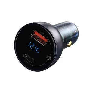Baseus ładowarka samochodowa USB / USB Typ C 65 W 5 A SCP Quick Charge 4.0+ Power Delivery 3.0 ekran LCD szary (CCKX-C0G) - Ładowarki samochodowe - miniaturka - grafika 3