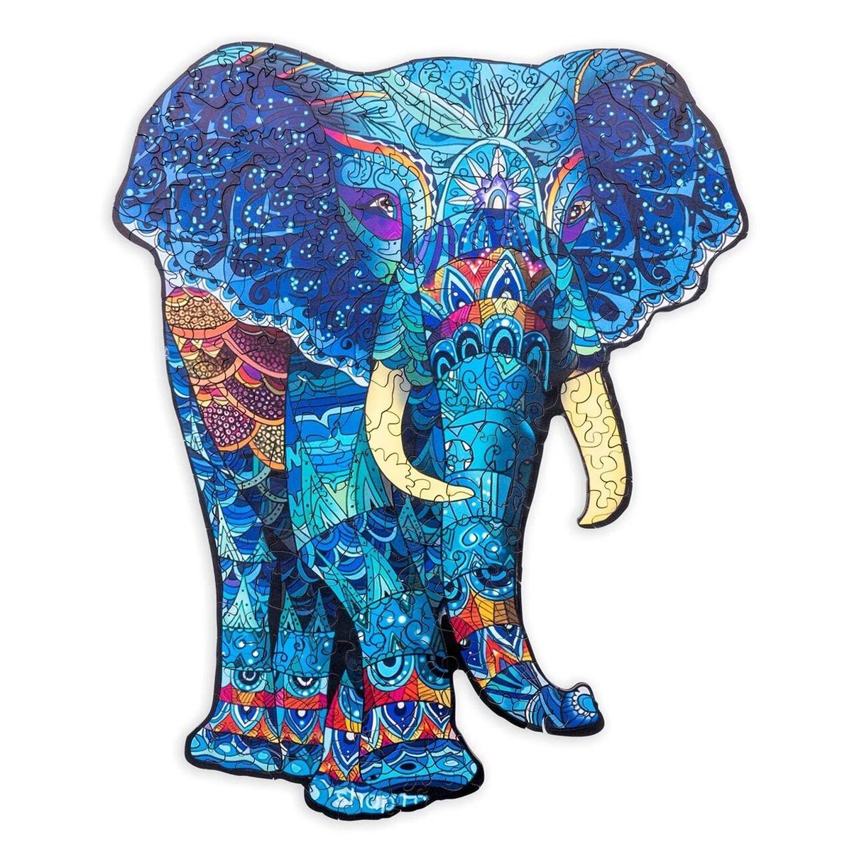 Drewniane Puzzle Słoń 27x34cm 244 Elementy w Drewnianym Pudełku PREZENT