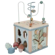 Zabawki interaktywne dla dzieci - Drewniana kostka edukacyjna Forest Friends, Little Dutch - miniaturka - grafika 1