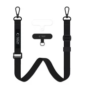 Pozostałe akcesoria do telefonów - Smycz do telefonu TECH-PROTECT C6S Rope Crossbody Strap Czarny - miniaturka - grafika 1