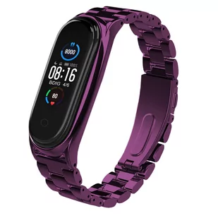 Metalowa Opaska, Bransoleta Do Xiaomi Mi Band 5/6 (Fioletowa) - Akcesoria do pulsometrów i zegarków sportowych - miniaturka - grafika 1
