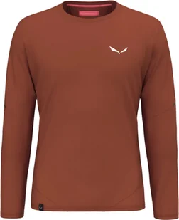 Bluza bez kaptura Salewa Pedroc Dry L/S Tee - bombay brown - Bluzy męskie - miniaturka - grafika 1