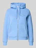 Bluzy damskie - Bluza rozpinana z dwustronnym zamkiem błyskawicznym i wyhaftowanym logo - miniaturka - grafika 1