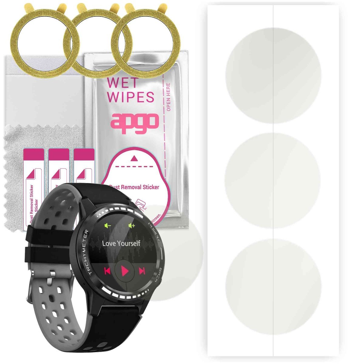 3x Folia hydrożelowa MATOWA do Pacific Grey PC00142 - apgo Smartwatch Hydrogel MATTE Protection Ochrona na ekran smartwatcha