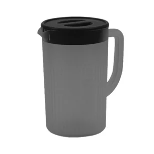 Plastikowy dzbanek z pokrywką o dużej pojemności, odporny na wysokie temperatury, dzbanek na zimną wodę, sok, herbatę (czarny) - Dzbanki i imbryki - miniaturka - grafika 1