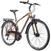 Rowery - Rower trekkingowy INDIANA X-Road 3.0 M23 28 cali męski Brązowo-czarny - miniaturka - grafika 1