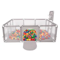 Maty edukacyjne - Selonis Boisko BO-100X z piłeczkami 6cm szary: żółty-zielony-niebieski-czerwony-pomarańcz 180x122x62/900piłek - miniaturka - grafika 1