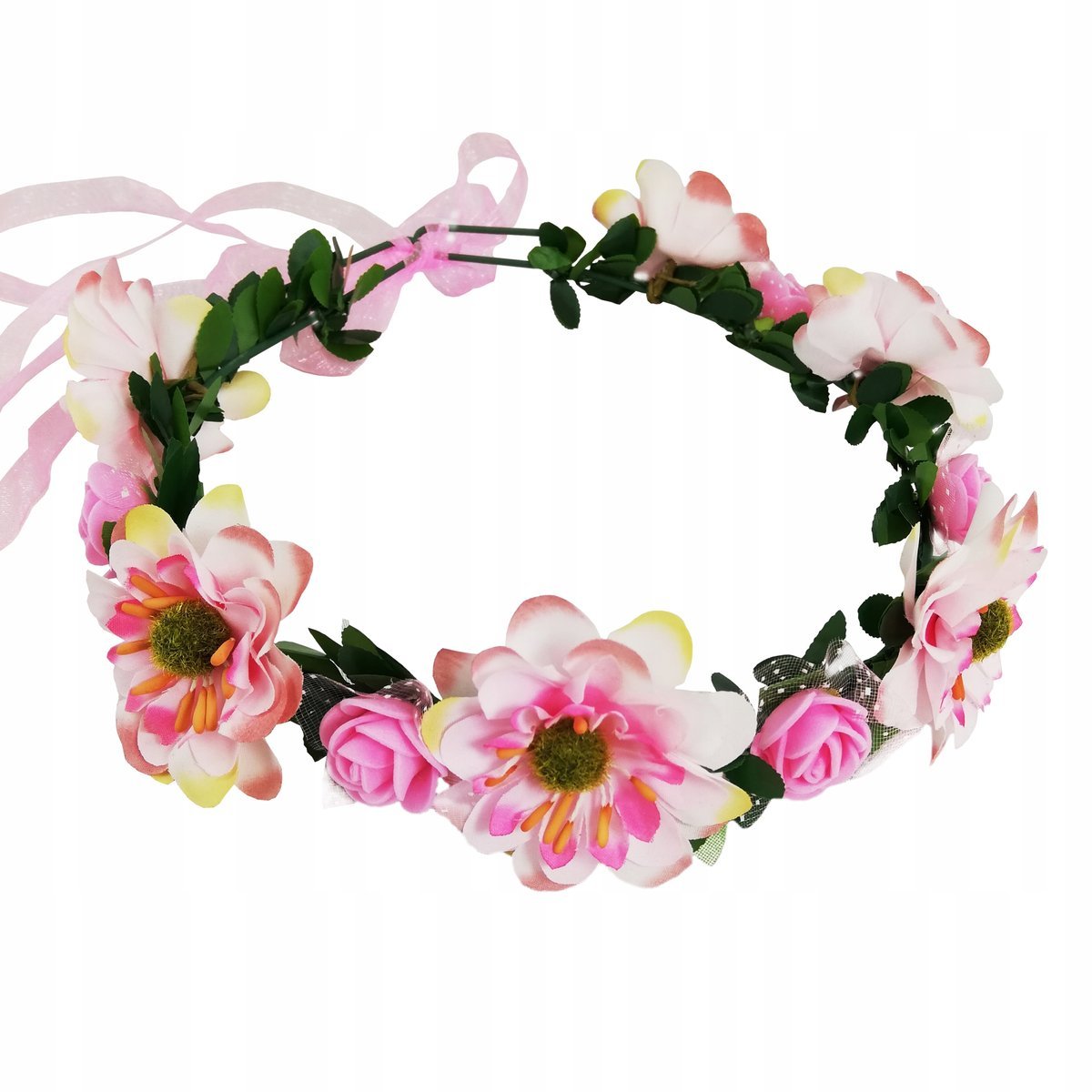 WIANEK OPASKA KWIATY WSTĄŻKA na WIECZÓR PANIEŃSKI