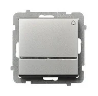 Wyłączniki światła i elektryczne - Ospel Sonata srebrny łącznik dzwonkowy ŁP-6RS/m/38 ŁP-6RS/m/38 - miniaturka - grafika 1