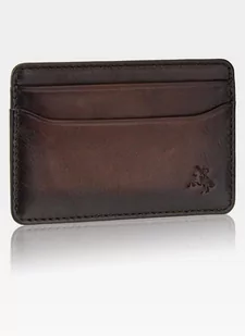 Etui Cardholder Męskie Skórzane Visconti Na Karty Slim Ciemny Brąz - Etui na dokumenty i karty - miniaturka - grafika 1