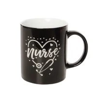 Kubki - Kubek NURSE Pielęgniarka 300 ml czarny KNO12 - miniaturka - grafika 1