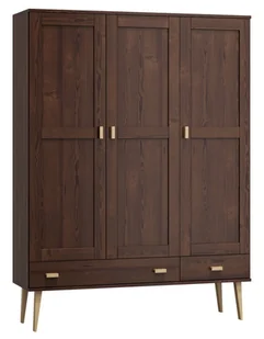 OUTLET -Szafa sosnowa Venuci 3D nr2 wieszak/półki szuflada 117 cm orzech - Dom i wnętrze OUTLET - miniaturka - grafika 1