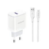 Ładowarki do telefonów - Ładowarka sieciowa Dudao A20EU USB-A 18W - biaa + kabel USB-A - Lightning - miniaturka - grafika 1