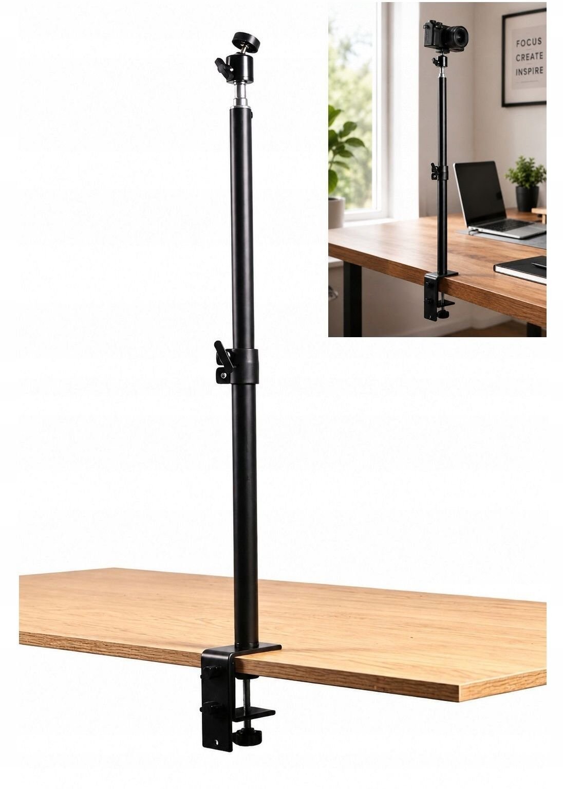 Statyw Massa Statyw 59 Cm Biurko Ramię Wysięgnik Imadło Głowica 3d 360° 1/4