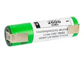 Ładowarki i akumulatory - 85-598# Akumulator 18650 li-ion 2szt 2600mah blaszki 3,6v sony/murata + box - miniaturka - grafika 1