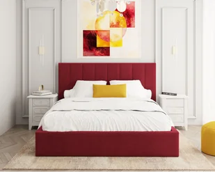 Łóżko tapicerowane COLORADO z pojemnikiem i stelażem podnoszonym - 160x200 - PARIS - Wine - Łóżka - miniaturka - grafika 1
