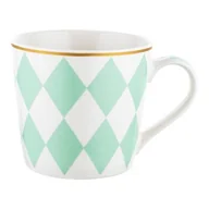 Kubki - Kubek Geometric Romby 400 ml zielono-biały - miniaturka - grafika 1