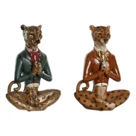 Figurki dekoracyjne - Figurka Dekoracyjna DKD Home Decor Niebieski Brązowy Złoty Lampart 16 x 9,5 x 23 cm (2 Sztuk) - miniaturka - grafika 1