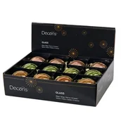 Bombki - Bombka szklana w prążki mix 3 kolorów - miniaturka - grafika 1