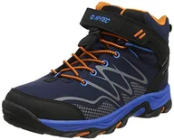 Buty dla chłopców - Hi-Tec Buty trekkingowe dla chłopców Blackout Mid Wp Jr, Granatowy pomarańczowy jezioro niebieski - 22 EU - miniaturka - grafika 1